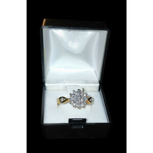 Two tone Cubic zirconia 14kt Gold plated ring size 10.75